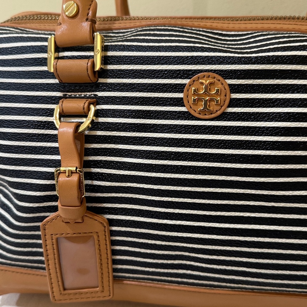 Tory Burch Viva Satchel Boston Bag Black + VanillaCake Women designer Handbag - Picture 11 of 16